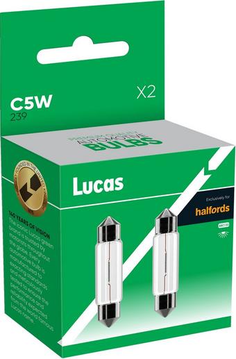 Lucas 239 C5W Car Bulb Twin Pack