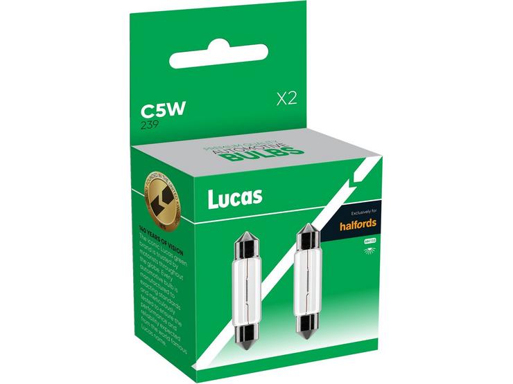 Lucas 239 C5W Car Bulb Twin Pack