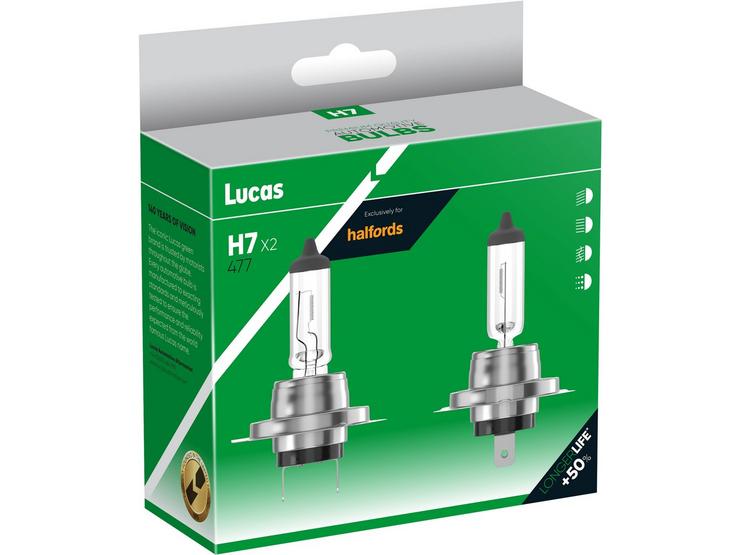 Lucas H7 477 Car Headlight Bulb Twin Pack