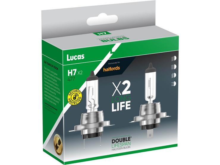 Lucas H7 477 Double Lifespan Car Headlight Bulb Twin Pack