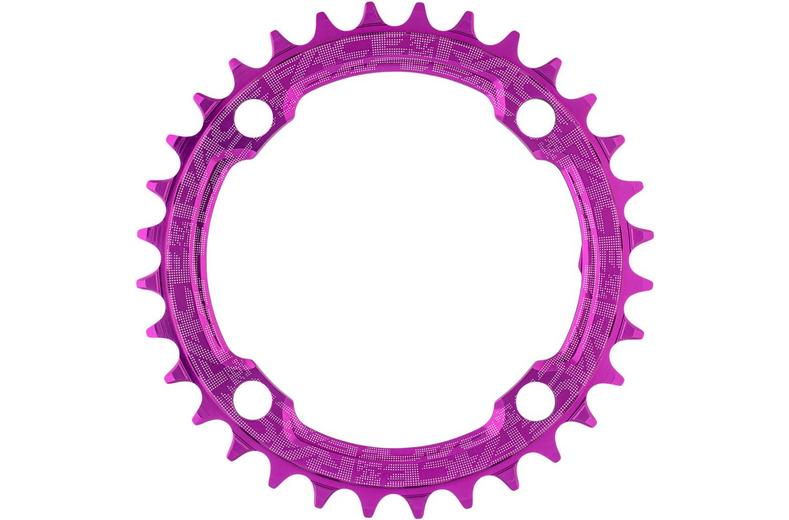 Race Face 1x Narrow Wide Single Chainring 104 BCD, 38T, Purple Race Face 1x Narrow Wide Single Chainring 104 BCD, 38T, Purple
