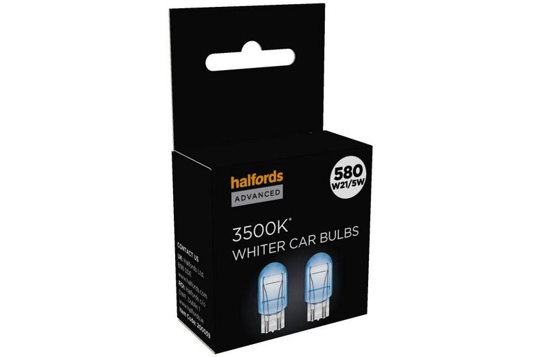 Halfords Advanced 580 W21/5W 3500K Whiter Bulb Twin Pack Halfords Advanced 580 W21/5W 3500K Whiter Bulb Twin Pack