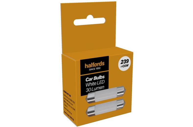 Halfords 239 White LED Car Bulb Twin Pack Halfords 239 White LED Car Bulb Twin Pack