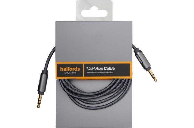 Halfords 1.2M Aux Cable Charcoal Halfords 1.2M Aux Cable Charcoal