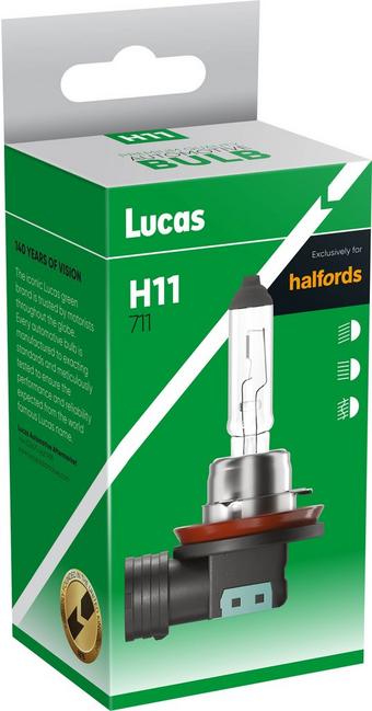 Lucas 711 H11 Headlight Bulb Single Pack