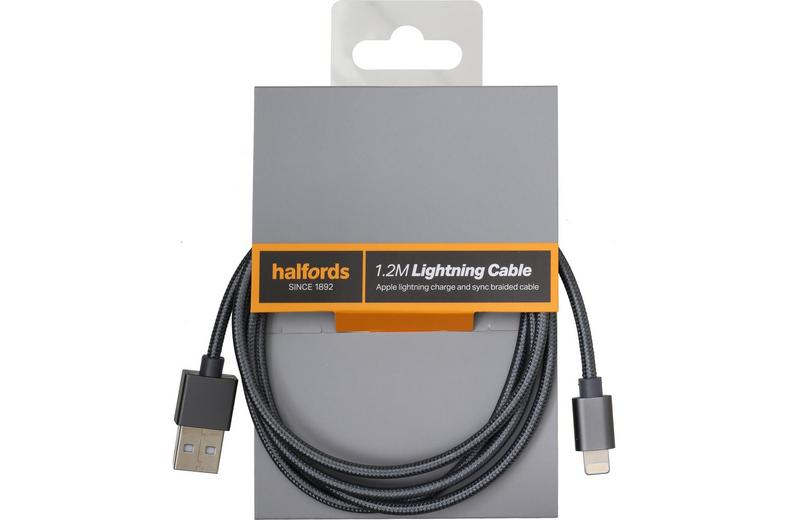 Halfords 1.2M Lightning Cable Charcoal Halfords 1.2M Lightning Cable Charcoal