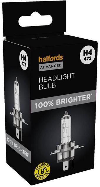 Halfords Advanced +100% Brighter H4 472 Headlight Bulb