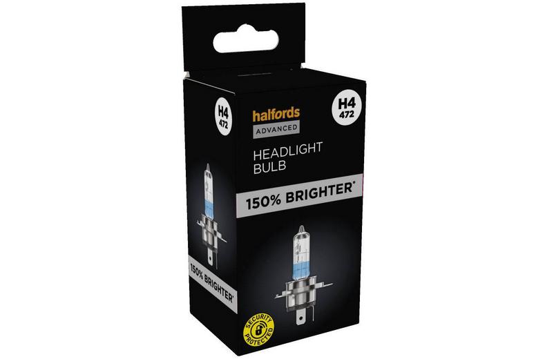 Halfords Advanced 150% Brighter H4 472 Headlight Bulb Halfords Advanced 150% Brighter H4 472 Headlight Bulb