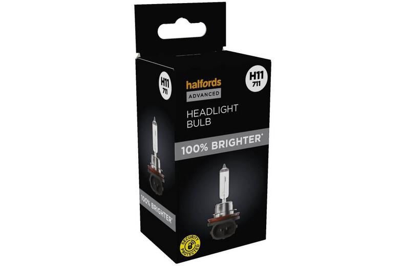 Halfords Advanced +100% Brighter H11 711 Headlight Bulb Halfords Advanced +100% Brighter H11 711 Headlight Bulb
