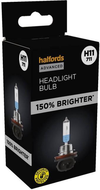 Halfords Advanced +150% Brighter H11 711 Headlight Bulb