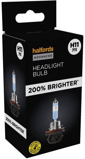 Halfords Advanced +200% Brighter H11 711 Headlight Bulb
