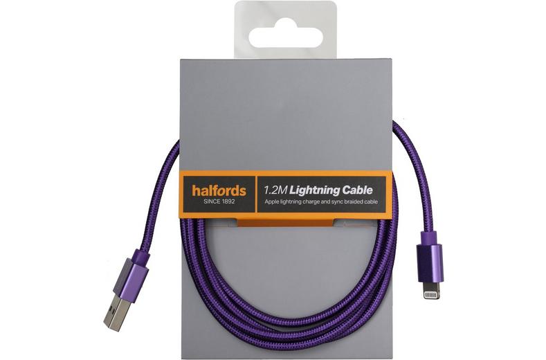 Halfords Lightning Cable 1.2m Purple Halfords Lightning Cable 1.2m Purple