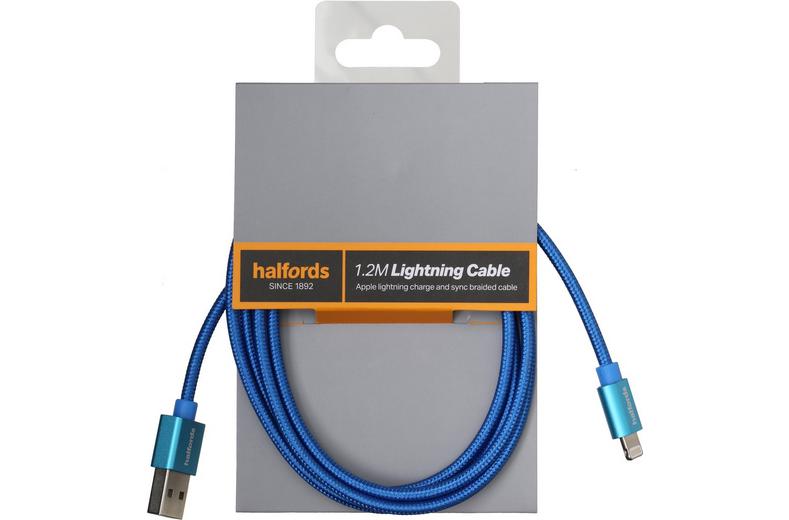 Halfords Lightning Cable 1.2m Blue Halfords Lightning Cable 1.2m Blue