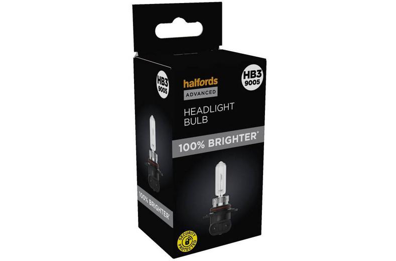 Halfords Advanced +100% Brighter HB3 9005 Headlight Bulb Halfords Advanced +100% Brighter HB3 9005 Headlight Bulb