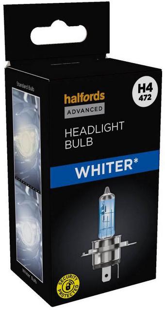 Halfords Advanced Whiter H4 472 Car Headlight Bulb Single Pack