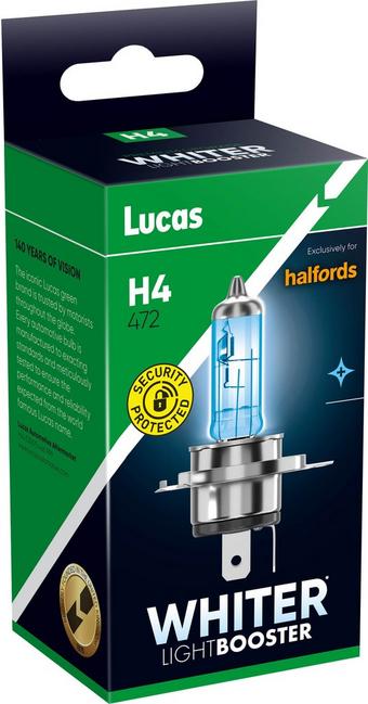 Lucas Whiter H4 472 Car Headlight Bulb Single Pack