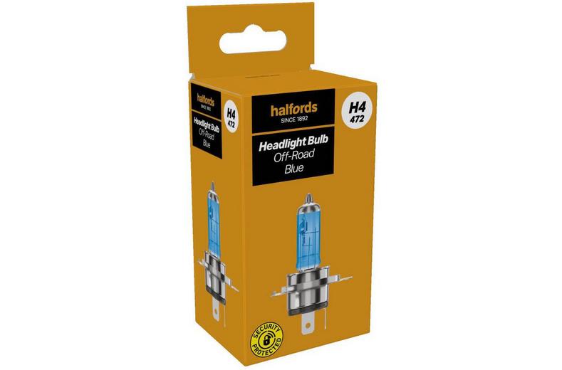 Halfords H4 472 Off Road Blue Car Headlight Bulb Single Pack Halfords H4 472 Off Road Blue Car Headlight Bulb Single Pack