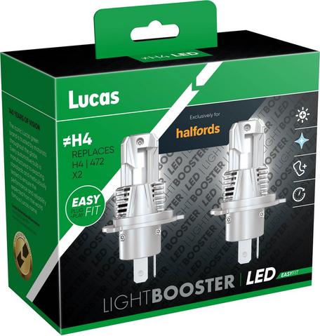 Halfords Advanced LEDr H4 Bulb Twin Pack