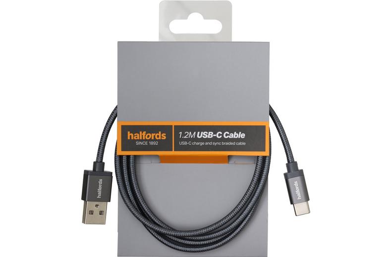 Halfords Type C Cable 1.2M - Charcoal Halfords Type C Cable 1.2M - Charcoal