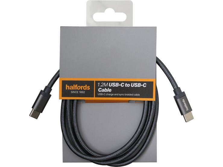 Halfords Cable C-C 1.2m - Charcoal