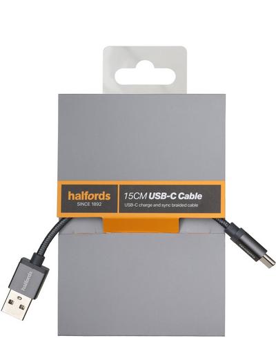 Halfords Type C Cable 15cm - Charcoal Halfords Type C Cable 15cm - Charcoal