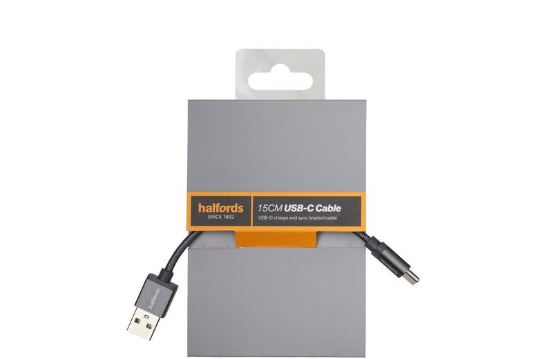 Halfords Type C Cable 15cm - Charcoal Halfords Type C Cable 15cm - Charcoal