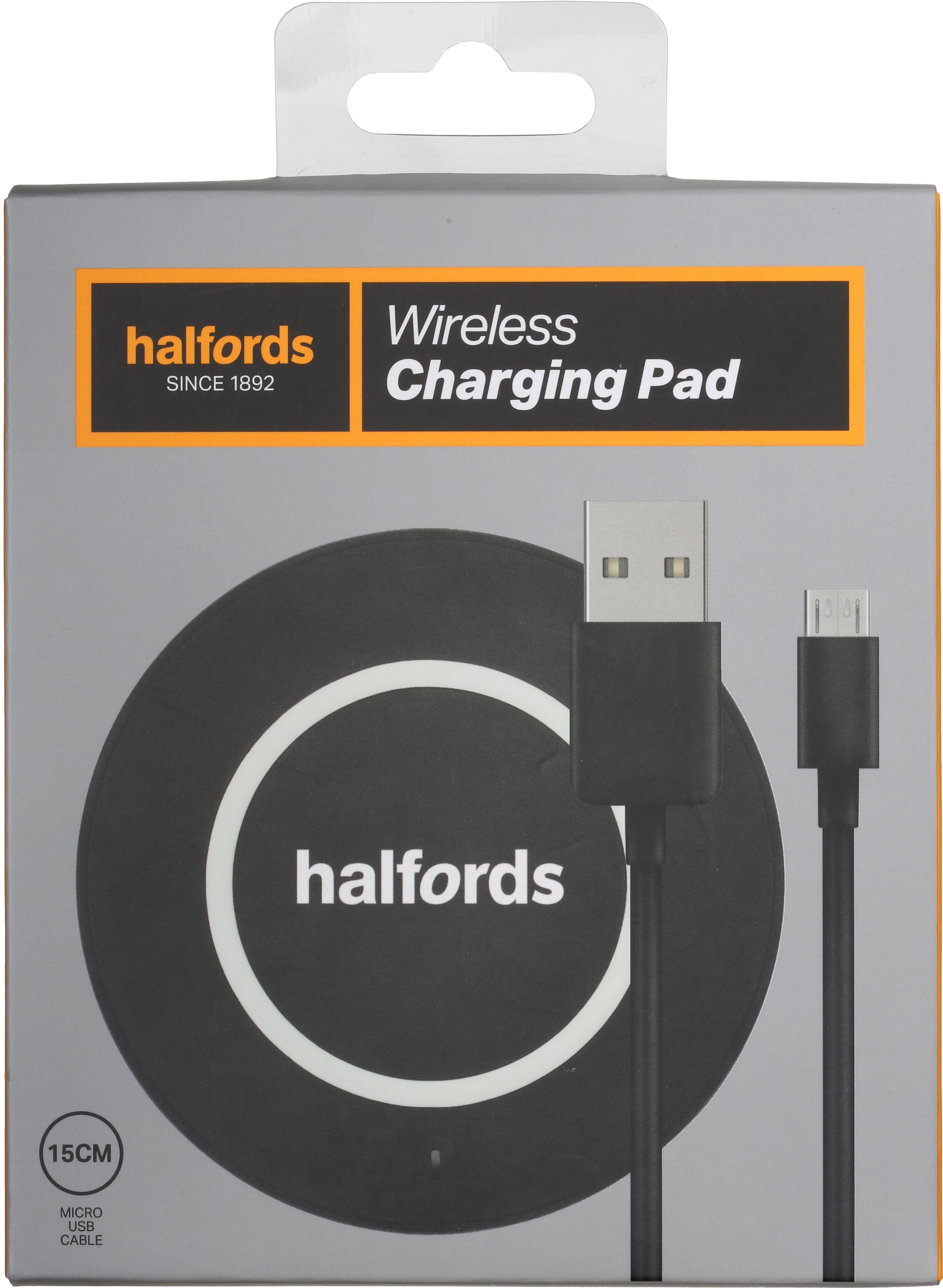 Halfords Wireless Charging Pad 10W, Black