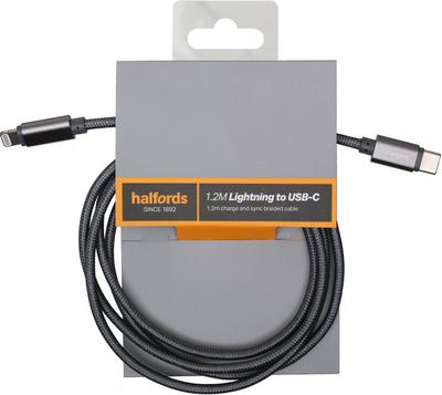 Halfords USB-C to Lightning 1.2M Charcoal Halfords USB-C to Lightning 1.2M Charcoal