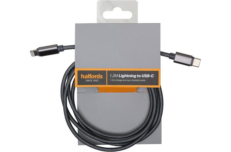 Halfords USB-C to Lightning 1.2M Charcoal Halfords USB-C to Lightning 1.2M Charcoal