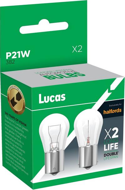 Lucas 382 P21W Double Lifespan Car Bulb Twin Pack Lucas 382 P21W Double Lifespan Car Bulb Twin Pack