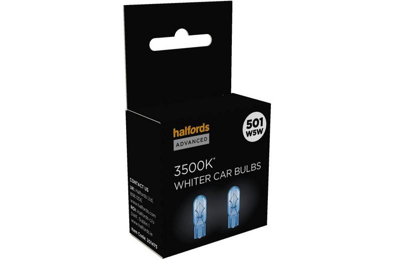 Halfords Advanced 3500K 501 W5W Car Bulb Twin Pack Halfords Advanced 3500K 501 W5W Car Bulb Twin Pack