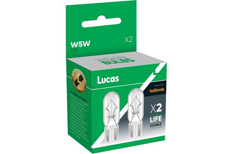 Lucas 501 W5W Double Lifespan Car Bulb Twin Pack Lucas 501 W5W Double Lifespan Car Bulb Twin Pack