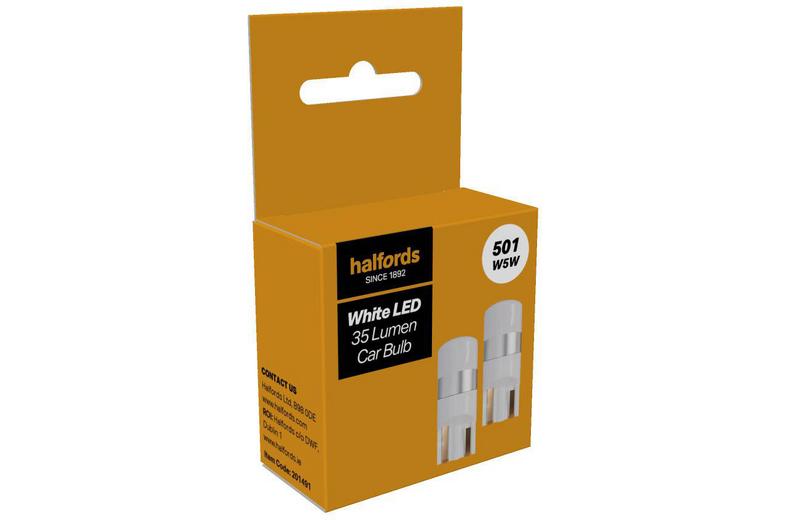 Halfords 501 White LED Car Bulb Twin Pack Halfords 501 White LED Car Bulb Twin Pack