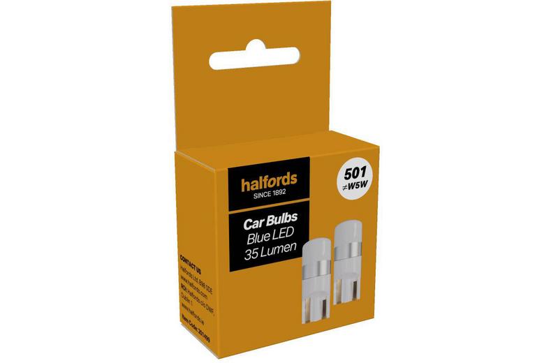 Halfords 501 Blue LED Car Bulb Twin Pack Halfords 501 Blue LED Car Bulb Twin Pack