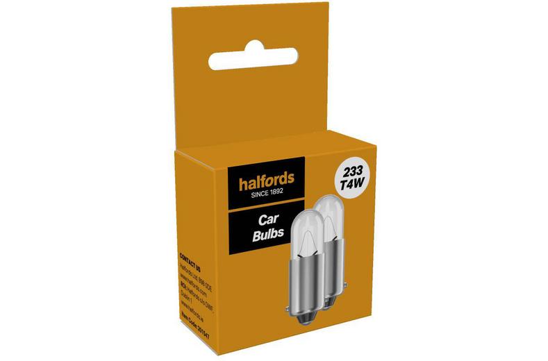 Halfords 233 T4W Car Bulb Twin Pack Halfords 233 T4W Car Bulb Twin Pack