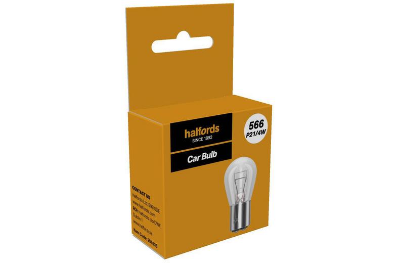 Halfords 566 P21/4W Car Bulb Single Pack Halfords 566 P21/4W Car Bulb Single Pack