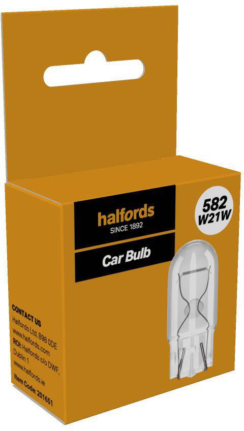 Halfords 582 W21W Car Bulb Single Pack