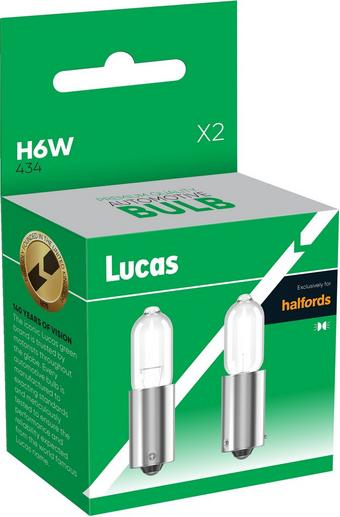 Lucas 434 H6W Car Bulb Twin Pack