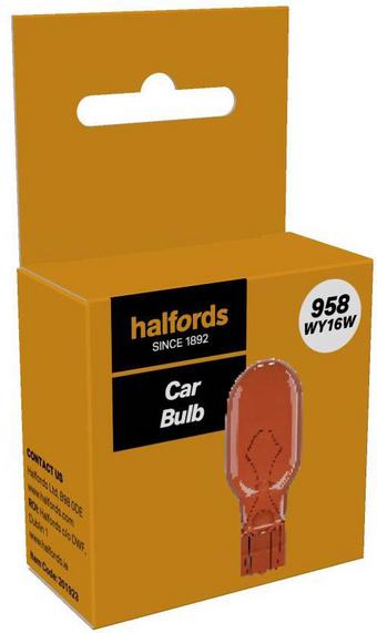 Halfords 958 WY16W Car Bulb Single Pack