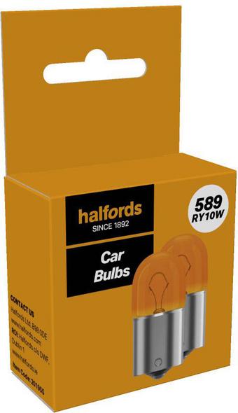 Halfords 589 RY10W Car Bulb Twin Pack
