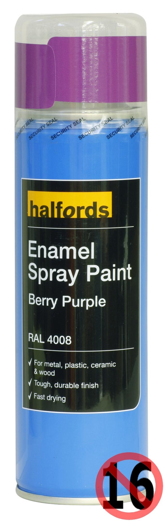 Halfords Enamel Spray Paint Berry Purple 300ml