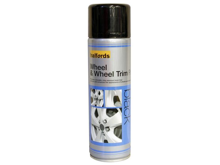 Halfords Wheel & Wheel Trim Paint Black 500ml