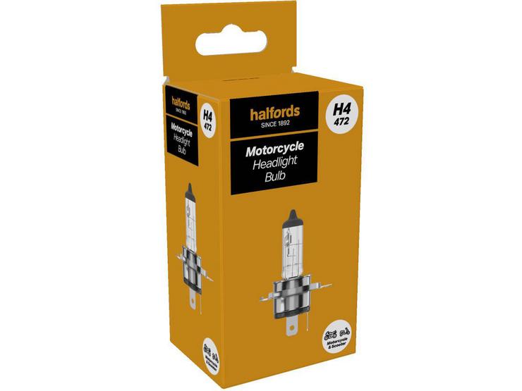 Halfords H4 472 Motorcycle Headlight Bulb Single Pack