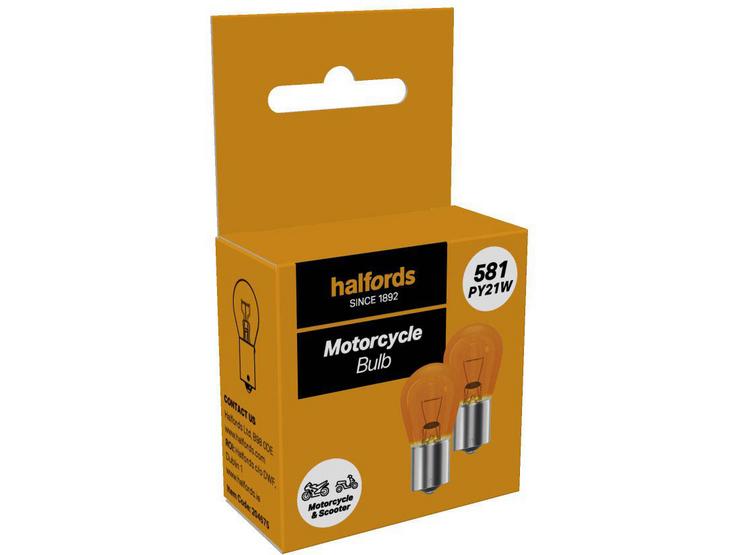 Halfords 581 Motorcycle Bulb Twin Pack