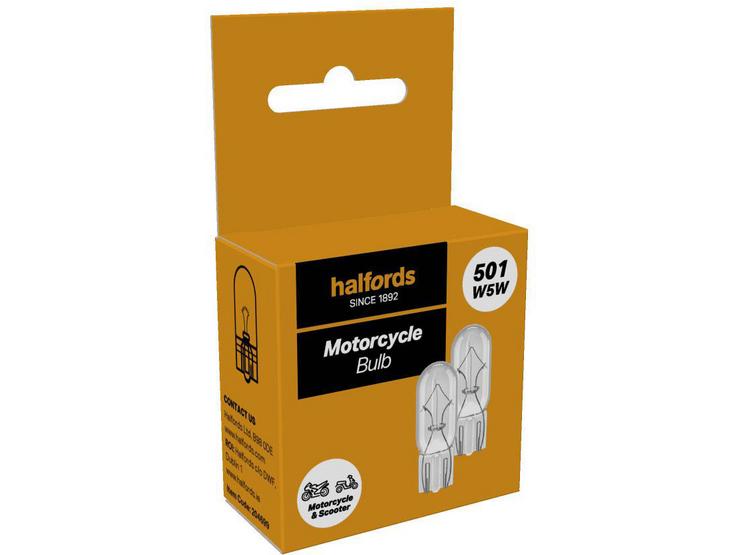 Halfords 501 Motorcycle Bulb Twin Pack