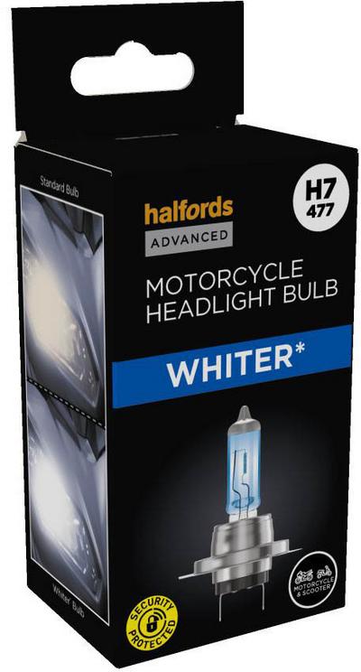 Halfords Advanced Motorcycle Whiter H7 477 Headlight Bulb Halfords Advanced Motorcycle Whiter H7 477 Headlight Bulb