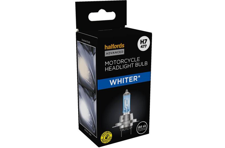 Halfords Advanced Motorcycle Whiter H7 477 Headlight Bulb Halfords Advanced Motorcycle Whiter H7 477 Headlight Bulb