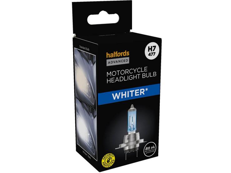 Halfords Advanced Motorcycle Whiter H7 477 Headlight Bulb