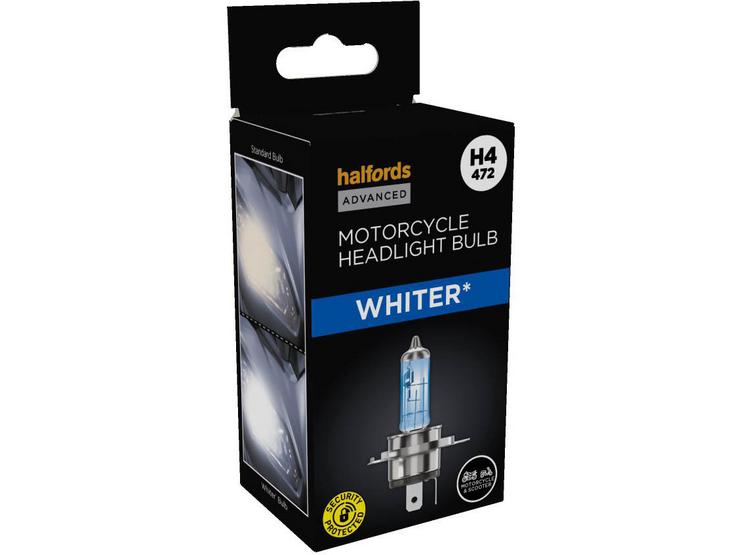 Halfords Advanced Motorcycle Whiter H4 472 Headlight Bulb