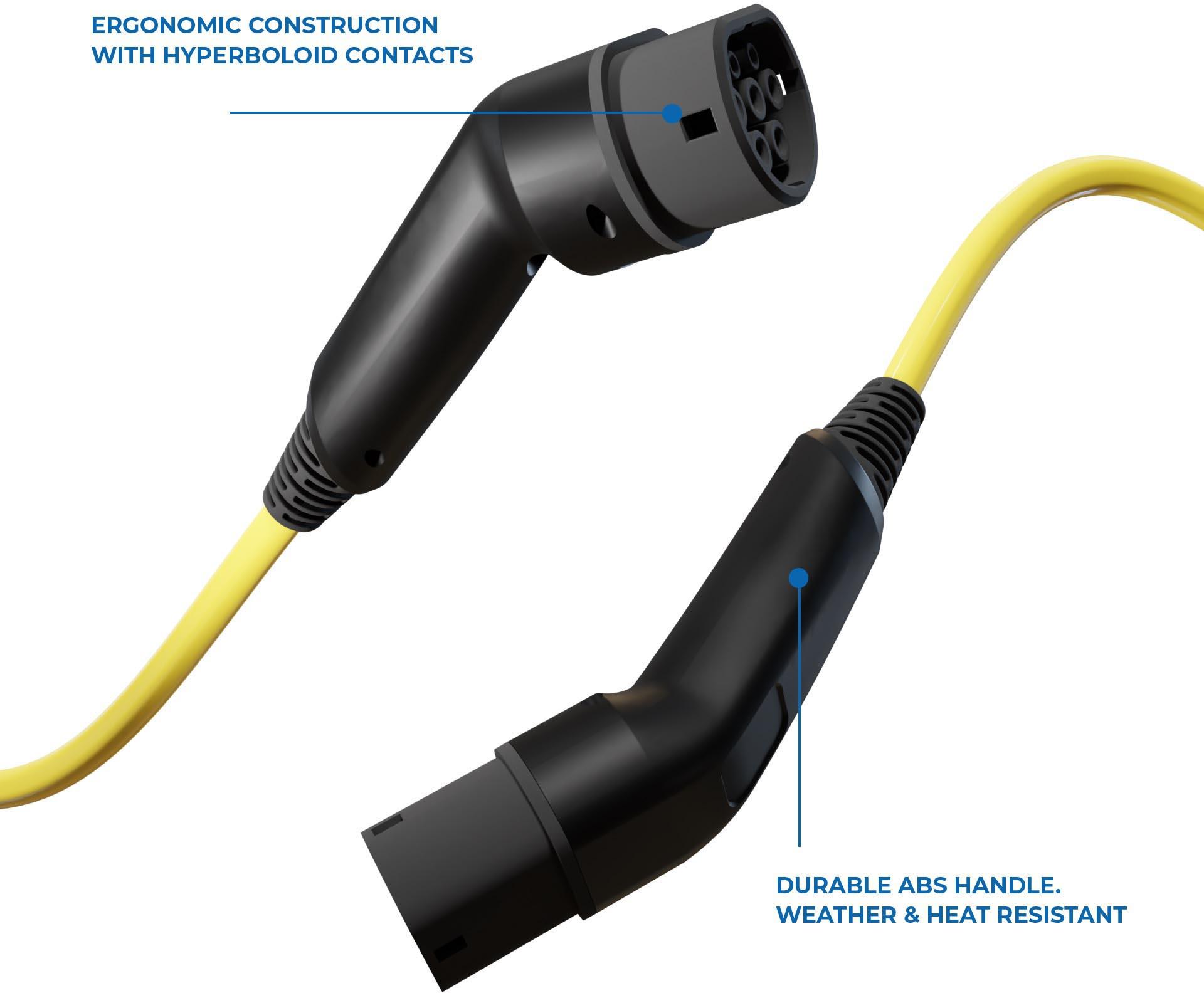 Wottz 3 Phase Type 2 to Type 2 32A 22kW EV Cable